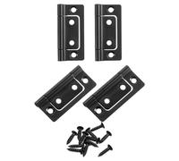 sourcing map 4Pcs 2x1 Inch Door Hinges Non-Mortise No Noise Bifold Door Hinges Plating for Cabinet Furniture Window Wardrobe with Screws, Dark
