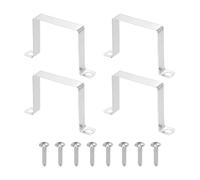 sourcing map 4pcs 3-1/8" x 3-1/8" Square Pipe Clamp, 304 Stainless Steel U Shaped Connector Bracket Heavy Duty Tube Strap Buckle with Self-Tapping Screws for Tube Installation