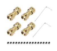 sourcing map 4pcs 3.17mm to 3.17mm Brass Shaft Coupling Joint Connector with Screws and Hex Wrench Flexible Motor Shaft Coupler for RC Model Car Airplane Motor Wheels Tires Shaft