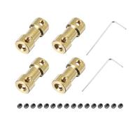 sourcing map 4pcs 3.17mm to 4mm Brass Shaft Coupling Joint Connector with Screws and Hex Wrench Flexible Motor Shaft Coupler for RC Model Car Airplane Motor Wheels Tires Shaft