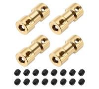sourcing map 4Pcs 3.17mm to 4mm Brass Shaft Coupling Joint Connector with Screws Flexible Motor Shaft Coupler for RC Model Car Airplane Motor Wheels Tires Shaft