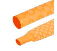 sourcing map 4Pcs 3.3ft 0.6" Dia Heat Shrink Tubing for Fishing Rods, 15mm 1.8:1 Fish Scale Pattern Heat Shrink Wrap Handle Rod Grip with Anti-Slip Waterproof Insulation, Yellow