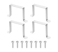 sourcing map 4pcs 3.5" x 3.5" Square Pipe Clamp, 304 Stainless Steel U Shaped Connector Bracket Heavy Duty Tube Strap Buckle with Self-Tapping Screws for Tube Installation
