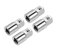 sourcing map 4pcs 3/8" Drive (F) x 1/2" (M) Socket Reducer Adapter, Female to Male, Cr-V Steel(Silver)