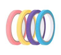 sourcing map 4pcs 3/8" x 22 Yard Colored Masking Tape Universal Crepe Paper Colorful Masking Painter Tape for Art Drawing DIY Handcraft Sealing, Blue Pink Purple Yellow