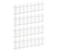 sourcing map 4pcs 3.9 Inch Miniature Garden Fence, Mini Ornament Wood Picket Fence Decorative for Dollhouse Home DIY, White