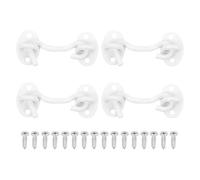 sourcing map 4Pcs 3" Hook and Eye Latch, Barn Door Lock Stainless Steel Cabin Hook Privacy Door Gate Hooks for Window Sliding Door Fence Shed, White