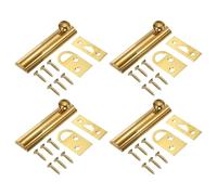 sourcing map 4Pcs 3" Solid Brass Surface Bolt, Concealed Security Slide Latch Door Lock with Screws, Polished French Door Lock for Closet Cabinet Recessed Doors, Brass Tone