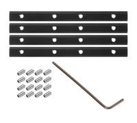 sourcing map 4pcs 30 Series Straight Line Connector 4 Inch with M6 Mounting Screws and Wrench Corner Bracket for T/V Slot 3030 Series Carbon Steel Extrusion Profile, Black