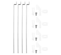 sourcing map 4pcs 304 Stainless Steel 1x60mm Z Push Rods Parts, 4pcs Nylon Control Horns for DIY RC Car Boat Airplane Helicopter Model Replacement, Silver