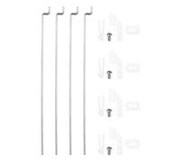 sourcing map 4pcs 304 Stainless Steel 1x70mm Z Push Rods Parts, 4pcs Nylon Control Horns for DIY RC Car Boat Airplane Helicopter Model Replacement, Silver