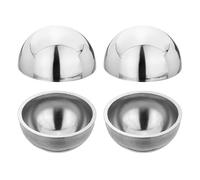 sourcing map 4Pcs 304 Stainless Steel Hollow Half Ball, 17mm(0.67") Dia. Gazing Balls Decorative Hollow Half Railing Cap Mirror Polished for Home Staircase Handrail Post Mall Outdoor Decor