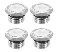 sourcing map 4pcs 304 Stainless Steel Pipe Plug Fitting M12x1.5 Metric Male Thread Outer Hex Head Cap Hexagonal Head Bung Plugs Fittings with Seal Ring for Air Water Oil Gas Tube