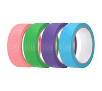 sourcing map 4pcs 30mm x 20 Meters Colored Masking Tape Universal Crepe Paper Colorful Masking Painter Tape for Art Drawing DIY Handcraft Sealing, Pink Purple Blue Dark Green
