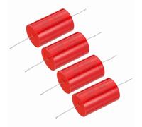 sourcing map 4pcs 30uf Frequency Divider Capacitor, 250V Red Axial Audio Speaker Crossover MKP Film Capacitor