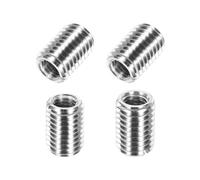 sourcing map 4Pcs 316 Stainless Steel Thread Reducing Nuts, M12x1.75 Male to M8x1.25 Female 15mm Long Metric Repairing Insert Nut Screw Threaded Adapters Sleeve Reducer Conversion Fastener