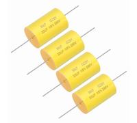 sourcing map 4Pcs 33uf Frequency Divider Capacitor, 250V Axial Audio Speaker Crossover MKP Film Capacitor