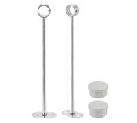 sourcing map 4Pcs 350mm Closet Rod Support Bracket, Rod Holder Wardrobe Accessories Clothes Rail Seat for Bedroom Bathroom, Silver