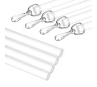 sourcing map 4Pcs 36" Acrylic Drapery Wand, Invisible Curtain Pull Rod with Hook, Universal Tilt Wand Replacement Part for High Hanging Curtain Opening-Closing, Clear