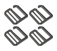 sourcing map 4Pcs 38mm/1.5" Metal G-Hook Webbing Buckles Adjustable Flat Tri-Glide Slide Buckles for Backpack Strap Webbing, Dark Grey