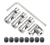 sourcing map 4Pcs 3mm to 3mm ID Steering Universal Joint Shaft Coupling,L23XD9 Metal 45°Degree Rotatable Joints Coupler with Screws Wrench Set for Model Car Ship Drive Shaft Motor Connection