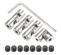sourcing map 4Pcs 3mm to 4mm ID Steering Universal Joint Shaft Coupling,L23XD9 Metal 45°Degree Rotatable Joints Coupler with Screws Wrench Set for Model Car Ship Drive Shaft Motor Connection