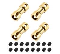 sourcing map 4Pcs 3mm to 6mm Brass Shaft Coupling Joint Connector with Screws Flexible Motor Shaft Coupler for RC Model Car Airplane Motor Wheels Tires Shaft