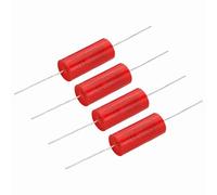 sourcing map 4pcs 3uf Frequency Divider Capacitor, 250V Red Axial Audio Speaker Crossover MKP Film Capacitor