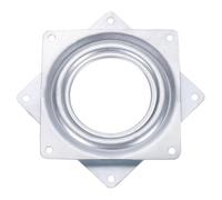 sourcing map 4Pcs 4" Bar Stool Swivel Replacement, 360° Rotation Lazy Susan Turntable, Square Ball Bearing Seat Swivel Base Mount Plate for Recliner Chair or Table, Silver (95x8mm)