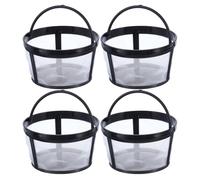 sourcing map 4Pcs 4 Cup Coffee Filter Basket, Reusable Coffee Filter Brew Basket Replacement, Coffee Maker Filter Basket with Closed Bottom, White