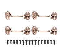 sourcing map 4Pcs 4" Hook and Eye Latch, Barn Door Lock Stainless Steel Cabin Hook Privacy Door Gate Hooks for Window Sliding Door Fence Shed, Red Bronze
