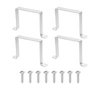 sourcing map 4pcs 4" x 4" Square Pipe Clamp, 304 Stainless Steel U Shaped Connector Bracket Heavy Duty Tube Strap Buckle with Self-Tapping Screws for Tube Installation