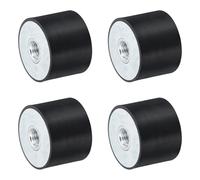 sourcing map 4Pcs 40 x 30mm M10 Thread Female Rubber Mounts, Vibration Isolators, Replaces Anti Vibration Pads Flat Silent Block Base Block
