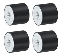 sourcing map 4Pcs 40 x 35mm M10 Thread Female Rubber Mounts, Vibration Isolators, Replaces Anti Vibration Pads Flat Silent Block Base Block