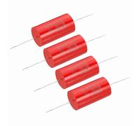 sourcing map 4pcs 40uf Frequency Divider Capacitor, 250V Red Axial Audio Speaker Crossover MKP Film Capacitor