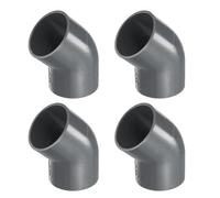 sourcing map 4pcs 45 Degree Elbow Pipe Fittings 1-1/2" 2 Way PVC Furniture Grade Corner Connectors Angle Elbow Side Outlet for Sewer Plumbing Drain Pipe Water Supplies Build Garden, Gray