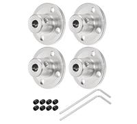 sourcing map 4pcs 4mm Flange Coupling Connector, Shaft Axis Fittings for DIY RC Model Motors, with 8pcs Fastening Screw 2pcs M1.5 Hex Wrench