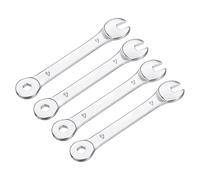 sourcing map 4pcs 4mm Thin Combination Wrench with Offset 6-Point End and 15° Angled Open End Multi-Function Metric Mirror-Chrome Plated High Carbon Steel Spanners for Maintenance and Repairs