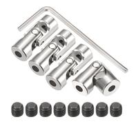 sourcing map 4Pcs 4mm to 4mm ID Steering Universal Joint Shaft Coupling,L23XD9 Metal 45°Degree Rotatable Joints Coupler with Screws Wrench Set for Model Car Ship Drive Shaft Motor Connection