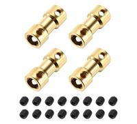 sourcing map 4Pcs 4mm to 6mm Brass Shaft Coupling Joint Connector with Screws Flexible Motor Shaft Coupler for RC Model Car Airplane Motor Wheels Tires Shaft