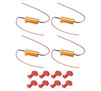 sourcing map 4pcs 50W 10 Ohm Load Resistor Fix LED Bulb Fast Hyper Flash, Blink Error Code, Warning for LED Turn Signal Lights or LED License Plate Light