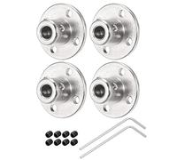 sourcing map 4pcs 5mm Flange Coupling Connector, Shaft Axis Fittings for DIY RC Model Motors, with 8pcs Fastening Screw 2pcs M1.5 Hex Wrench