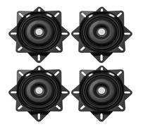 sourcing map 4Pcs 6.5" Bar Stool Swivel Replacement, 360° Rotation Lazy Susan Turntable, Square Semi-Ball Bearing Seat Swivel Base Mount Plate for Recliner Chair or Table, Black (160x2.5mm)