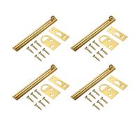 sourcing map 4Pcs 6" Solid Brass Surface Bolt, Concealed Security Slide Latch Door Lock with Screws, Polished French Door Lock for Closet Cabinet Recessed Doors, Brass Tone