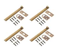 sourcing map 4Pcs 6" Solid Brass Surface Bolt, Concealed Security Slide Latch Door Lock with Screws, Polished French Door Lock for Closet Cabinet Recessed Doors, Bronze