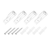 sourcing map 4Pcs 60x17.5mm Roller Shade Chain and Cord Hold Down, Curtain P Clip Fixation Hook, Bead Chain Tension Device with Screws for Roller Blinds, Roman Shades, Clear
