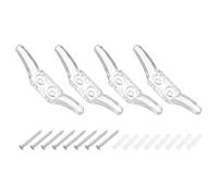 sourcing map 4Pcs 65x12mm Blind Cord Cleats, Blind String Safety Rope Plastic Holder, Window Cord Hooks with Screws for Curtains Sun Shades Ropes, Clear