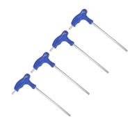 sourcing map 4pcs 6mm Hex Key T-Handle Dual End Wrench, Metric CR-V Steel Ball End Spanner for Automotive Household Maintenance