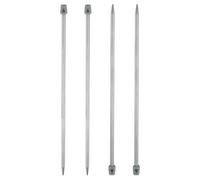 sourcing map 4Pcs 6mm(J) Single Pointed Knitting Needles Stainless Steel 13.8 Inches Length Metal Weaving Tool for Handmade Projects DIY Knitting