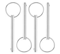 sourcing map 4Pcs 6mmx60mm Quick Release Pins, 316 Stainless Steel Marine Hardware for Marine Mountain Seat, Ship Outfitting, Shipbuilding, Silver